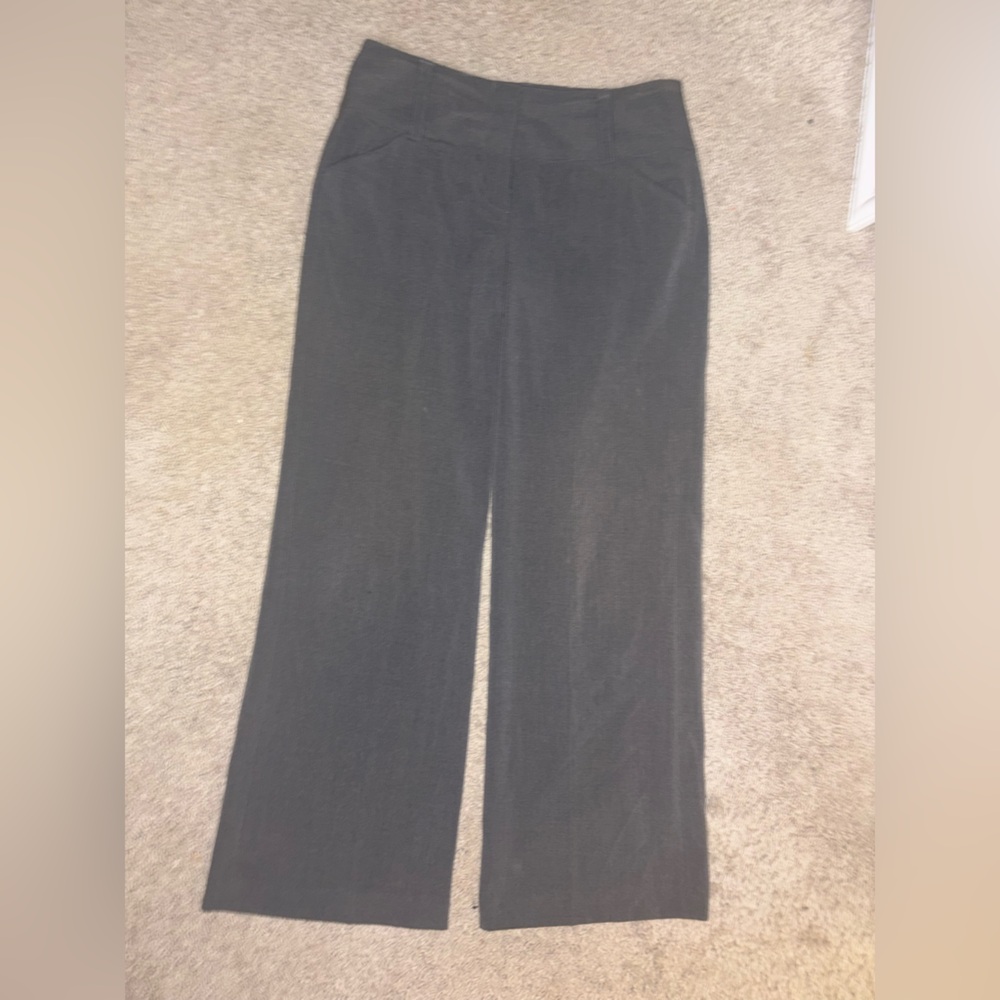 Women’s 10P Larry Levine Gray Wide-Leg Trousers